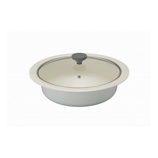 シービージャパン COPAN 年中使える卓上鍋 24cm グレー IH ガス火 対応 2~3人 フッ素不使用 ガラス蓋付き(代引不可)