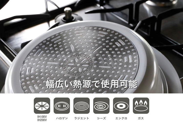 シービージャパン COPAN 年中使える卓上鍋 24cm グレー IH ガス火 対応 2~3人 フッ素不使用 ガラス蓋付き(代引不可)