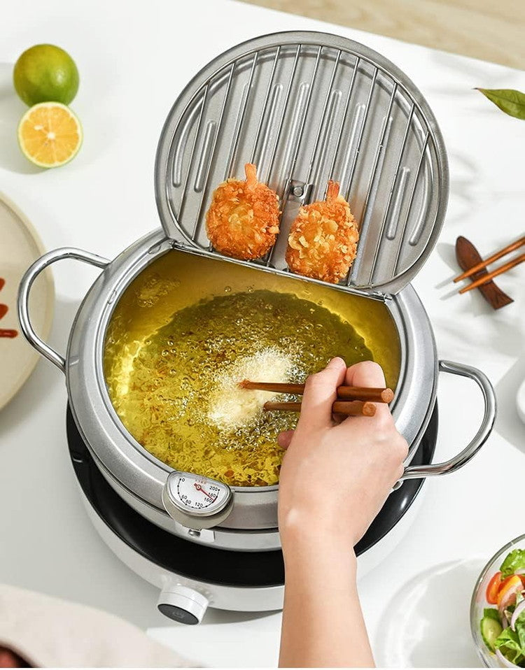 美吉 Cokwer バット蓋付 天ぷら鍋 20cm TPーS20W 蓋を開けるとバットに早がわり!(代引不可)