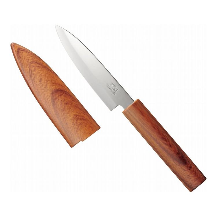 【2個セット】 貝印 Kai Kitchen サヤ付フルーツナイフ(木目調) DH-8017 サヤ付なので安全(代引不可)
