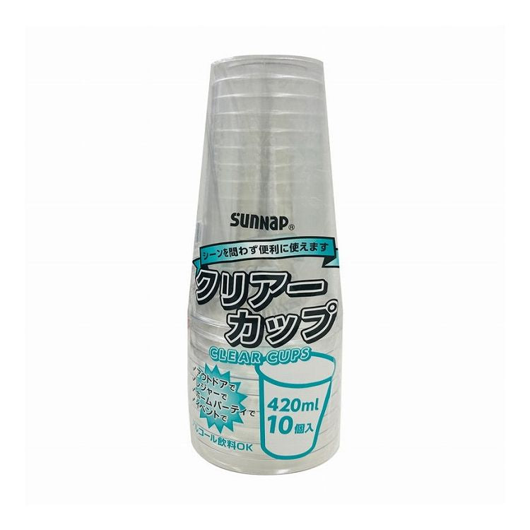 【5個セット】 サンナップ クリアーカップ 420ml 透明 10個入 C4210ZWH(代引不可)