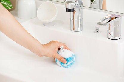 【3個セット】 山崎産業 コンドル 洗面台スッキリポンポン ケース付 ブルー YBB-003 気づいた時にちょこっとお掃除!洗面台スポンジ(代引不可)