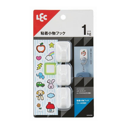 【3個セット】 レック 粘着 小物フック(シール付き) 3個入 H00458 強い粘着力でしっかり固定します(代引不可)