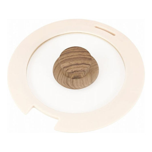 和平フレイズ ララッテ・トルテ 鍋用 シリコーン蓋 18cm RE-7513鍋蓋 ふた フタ ガラス 窓 木目 持ち手 くすみカラー(代引不可)