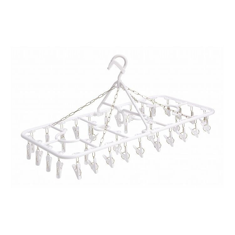 ニッコー ワンタッチ 角ハンガー 強力ピンチ 36個付 物干し台 ピンチハンガー ホワイト(代引不可)