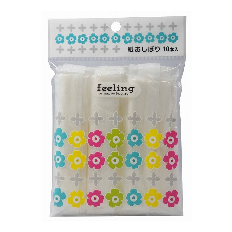 【10個セット】 大和物産 feeling 紙おしぼり 10本入 お手拭き 袋入り(代引不可)
