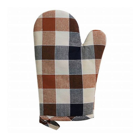 【3個セット】 トルネ ホームビストロ キッチンミトン ブロックチェック ブラウン MTN-103 鍋つかみ(代引不可)