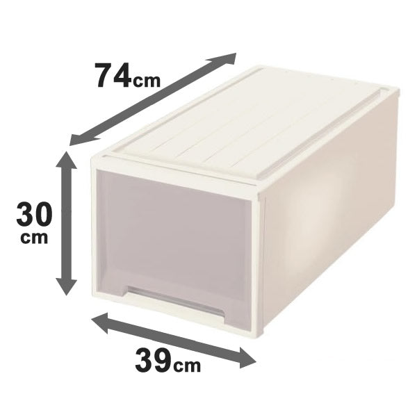 天馬 押入れ収納 ビュートケース 幅39×奥行74×高さ30cm カプチーノ 引き出し 衣装ケース 収納ケース プラスチック 衣類 洋服 クローゼット 押し入れ 収納 (代引不可)