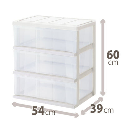 天馬 衣装ケース 3段 クローゼット ワイド540 チェスト タンス 収納 ケース(代引不可)