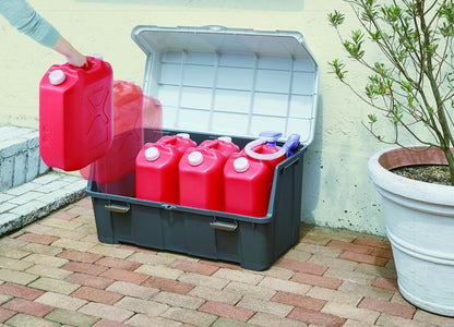 天馬 大きく開くコンテナー 140L (収納ボックス) 大きく開いて出し入れしやすい!屋外用収納ボックス(代引不可)