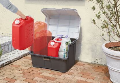 天馬 大きく開くコンテナー 95L チャコールグレー 屋外 収納ボックス ベランダ ストッカー(代引不可)