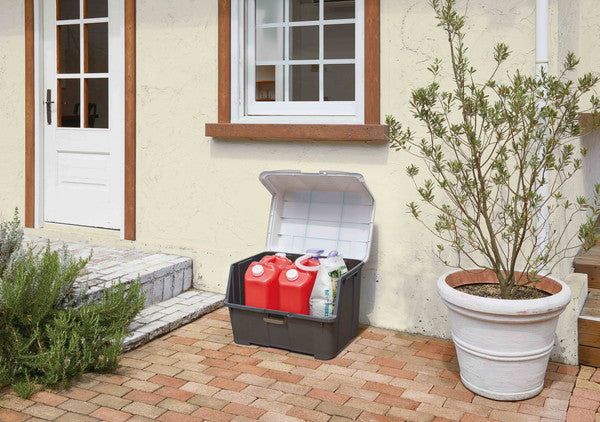 天馬 大きく開くコンテナー 95L チャコールグレー 屋外 収納ボックス ベランダ ストッカー(代引不可)