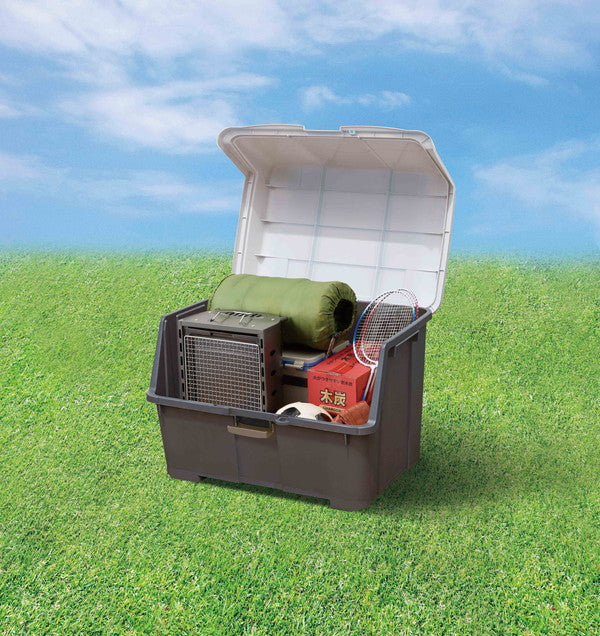 天馬 大きく開くコンテナー 95L チャコールグレー 屋外 収納ボックス ベランダ ストッカー(代引不可)