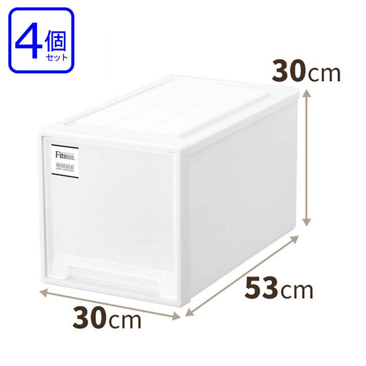 【4個セット】 天馬 Fits フィッツケース モノ クローゼット L-30 ホワイト(代引不可)