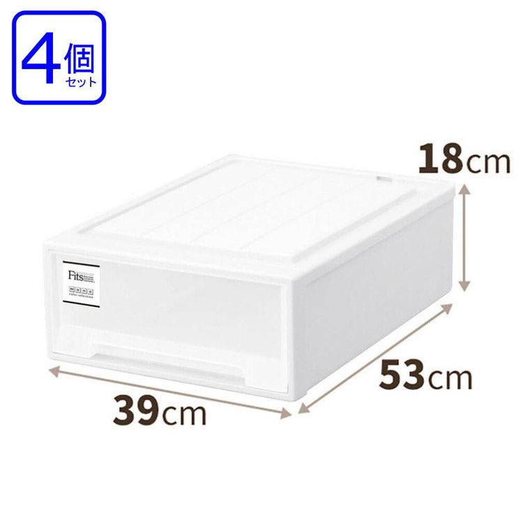 【4個セット】 天馬 Fits フィッツケース モノ クローゼット S-53 ホワイト(代引不可)