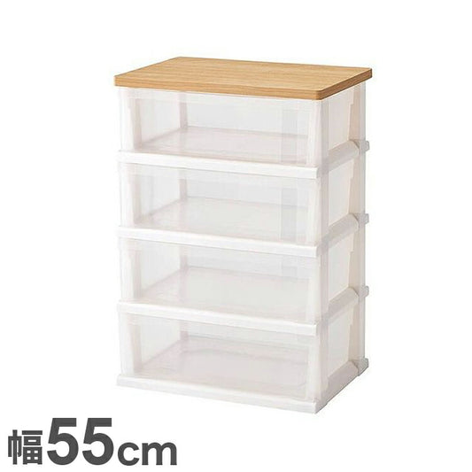 天馬 木製天板ストッカー 550 組立式 4段 メープル チェスト 収納ケース 衣類収納 天板 プラスチック 引き出し 4段 タンス 1人暮らし 衣装ケース クローゼット 押入れ 軽い 洗面(代引不可)