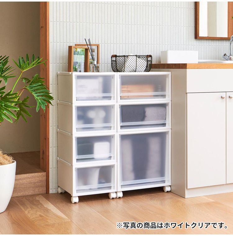 【4個セット】 【2025年新作】 天馬 収納ケース Fits フィッツケース マルチ 40-40M WC(ホワイトクリア)