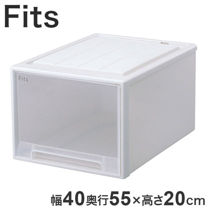 【2025年新作】 天馬 収納ケース Fits フィッツケース 53-39L WC 幅40.0×奥行55.0×高さ20.0cm ホワイトクリア