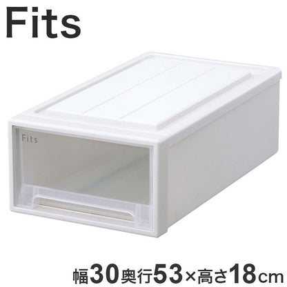 【2025年新作】 天馬 収納ケース Fits フィッツケース 53-30S WC 幅30.0×奥行53.0×高さ18.0cm ホワイトクリア