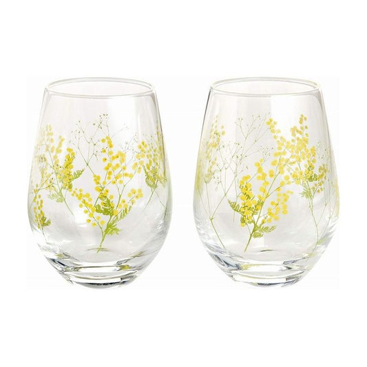 東洋佐々木ガラス 花文 hanafumi ペアタンブラー (ミモザ・かすみ草柄) G099-T282(代引不可)