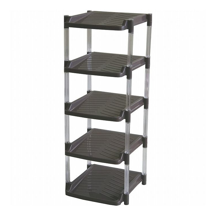 平和工業 クリスタルシューズラック 5段 ブラウン(代引不可)