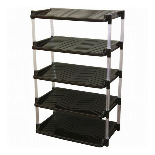 平和工業 クリスタルシューズラック ワイド5段 ブラウン(代引不可)