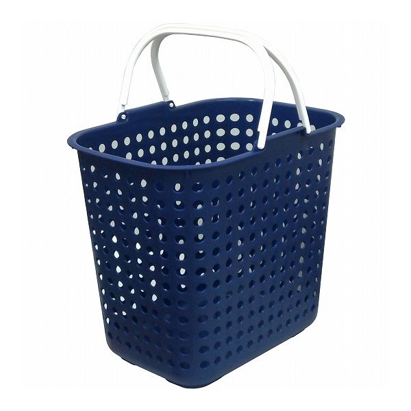 【3個セット】 平和工業 ドットバスケット 深型 ブルー ランドリーバスケット 収納カゴ 深い 日本製 アースカラー(代引不可)