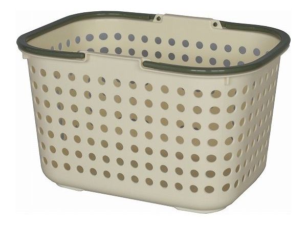 【3個セット】平和工業 ドットバスケット 浅型 クリーム
