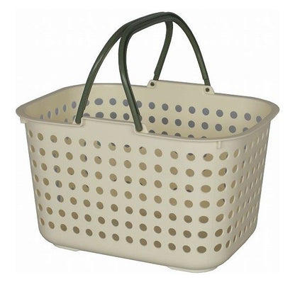 【3個セット】平和工業 ドットバスケット 浅型 クリーム