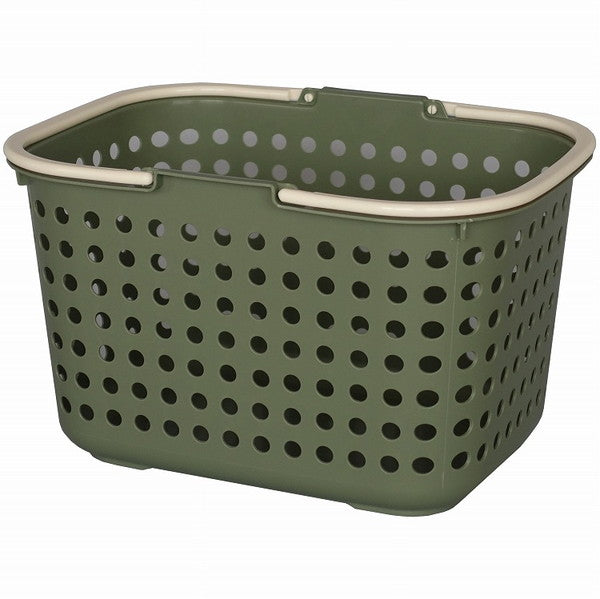 【3個セット】平和工業 ドットバスケット 浅型 カーキ