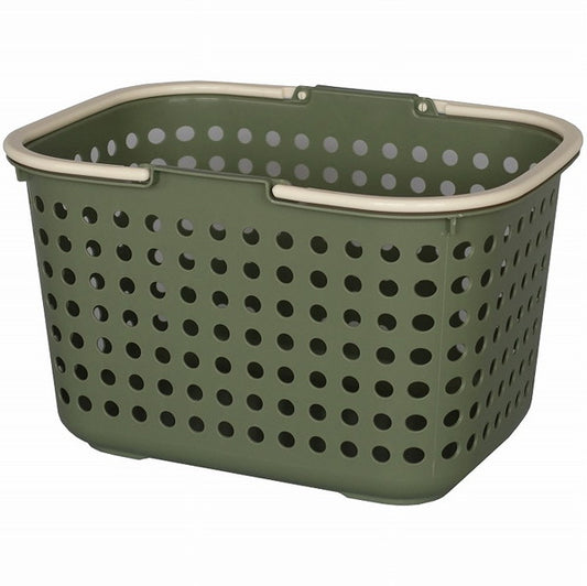 【3個セット】平和工業 ドットバスケット 浅型 カーキ