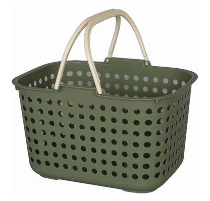 【3個セット】平和工業 ドットバスケット 浅型 カーキ