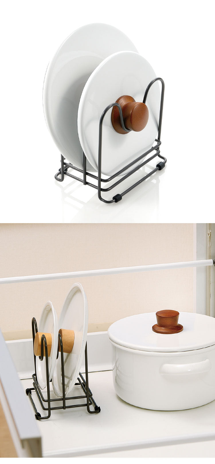 トトノ 引き出し用 鍋ふたスタンドR リッチェル Richell 鍋ふた 鍋蓋 スタンド 仕切り キッチン 引き出し シンク下 スチール(代引不可)