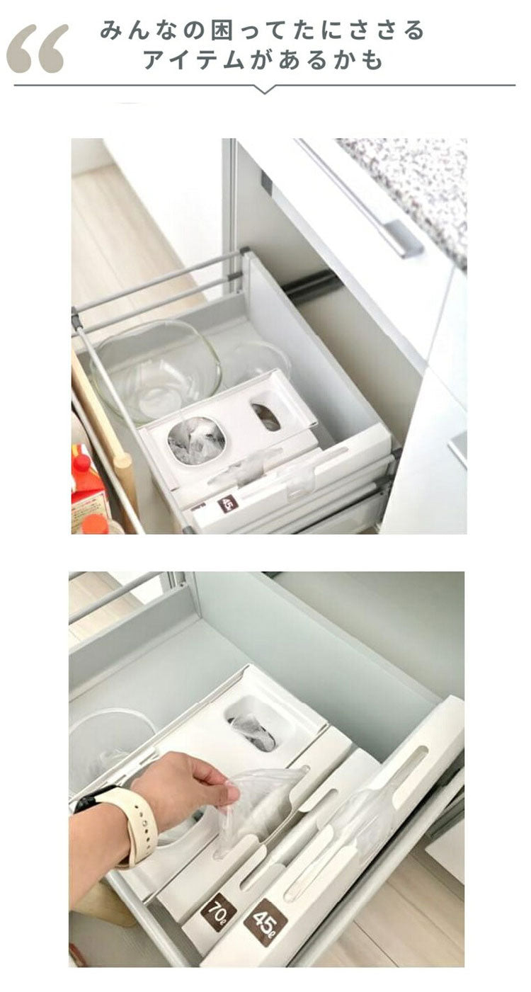 レジ袋ホルダー トトノ 引き出し用 レジ袋収納ボックスR ( レジ袋ケース ゴミ袋ケース レジ袋収納ケース レジ袋ストッカー ポリ袋ストッカー ポリ袋ホルダー ビニール袋 ごみ袋ホルダー(代引不可)