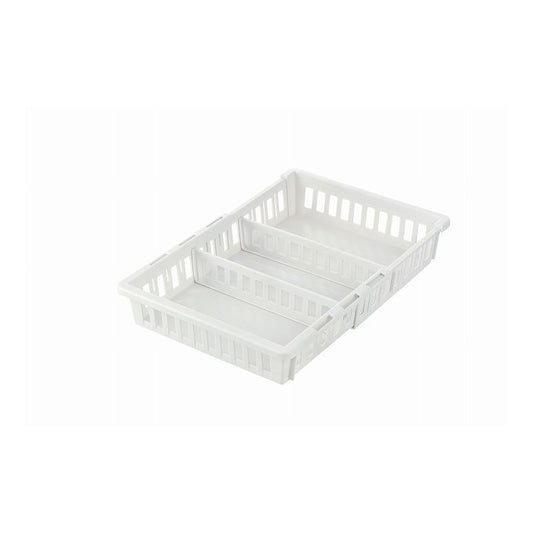 リッチェル トトノ 野菜・冷凍室用 伸縮ストッカー 浅型 レギュラー ホワイト冷蔵庫 ケース トレー 収納 収納ケース 仕切り 野菜室(代引不可)