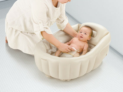 リッチェル ふかふか ベビーバスK ベージュ 沐浴 バスタブ(代引不可)