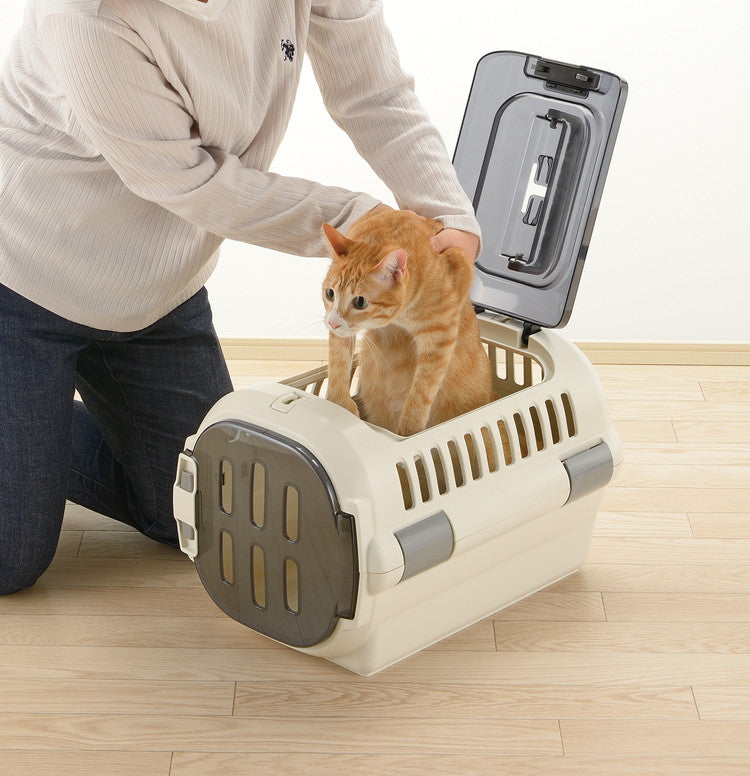 リッチェル キャンピングキャリー ファイン ダブルドア(S) アイボリー ペット キャリー ハード ドライブ 体重8キロ以下 2ドア(代引不可)