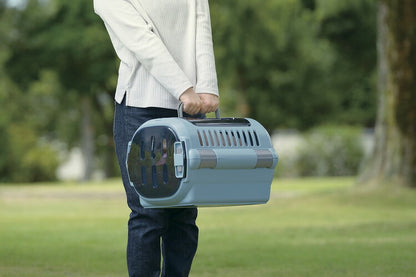 リッチェル キャンピングキャリー ファイン ダブルドア(S) ブルー ペット キャリー ハード ドライブ 体重8キロ以下 2ドア(代引不可)