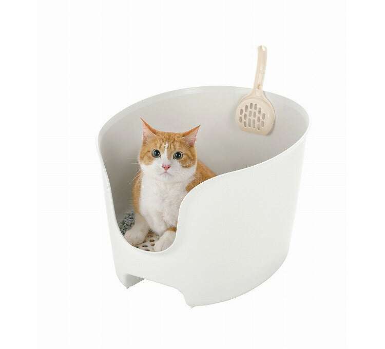 リッチェル ラプレ 壁高ネコトイレ ホワイト(代引不可)