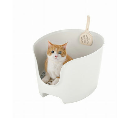 リッチェル ラプレ 壁高ネコトイレ ホワイト(代引不可)