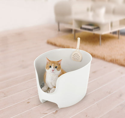 リッチェル ラプレ 壁高ネコトイレ ホワイト(代引不可)