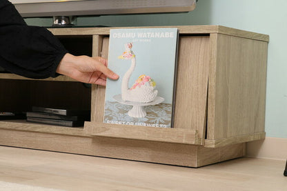 不二貿易 フラップTVボード ホワイトオーク テレビボード テレビスタンド テレビ 台 ローボード TV台(代引不可)