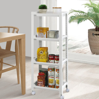 不動技研 コネクトラック ミニ ホワイト F2642 収納ワゴン キャスター付 天板付き 組立式 工具不要 4段(代引不可)