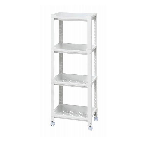 不動技研 コネクトラック ミニ ホワイト F2642 収納ワゴン キャスター付 天板付き 組立式 工具不要 4段(代引不可)