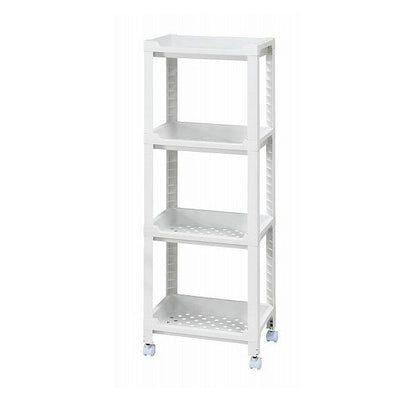 不動技研 コネクトラック ミニ ホワイト F2642 収納ワゴン キャスター付 天板付き 組立式 工具不要 4段(代引不可)