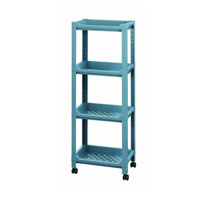 不動技研 コネクトラック ミニ ブルー F64201 収納ワゴン キャスター付 天板付き 組立式 工具不要 4段(代引不可)