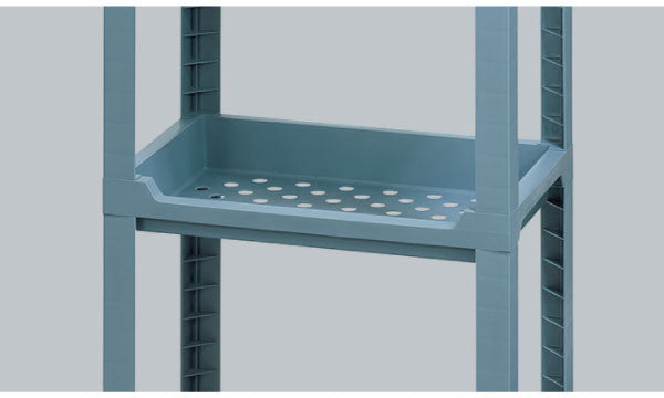 不動技研 コネクトラック ミニ ブルー F64201 収納ワゴン キャスター付 天板付き 組立式 工具不要 4段(代引不可)