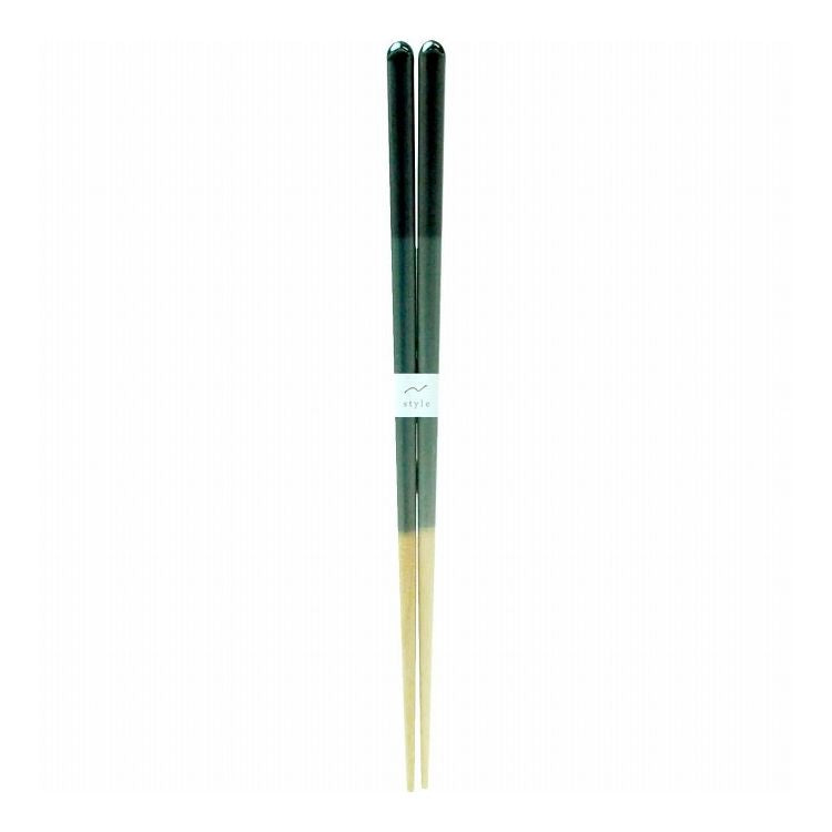 【2個セット】 アオバ 抗菌食洗箸 木の実 23cm 青(代引不可)