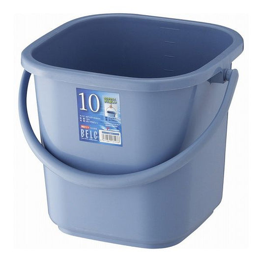 【3個セット】 リス ベルクバケツ 角型 10KB 本体 10L ブルー GBEC241 角型 ポリバケツ 掃除 持ち手付き 握りやすい 目盛付き(代引不可)