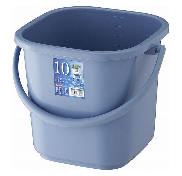 【3個セット】 リス ベルクバケツ 角型 10KB 本体 10L ブルー GBEC241 角型 ポリバケツ 掃除 持ち手付き 握りやすい 目盛付き(代引不可)